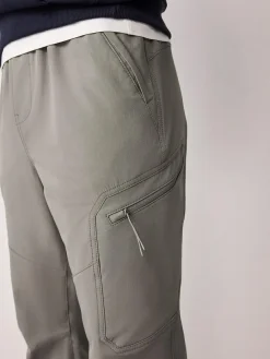 Clearance Next DryTech Slim Fit Tech Stretch Utility Cargo Trousers Grey