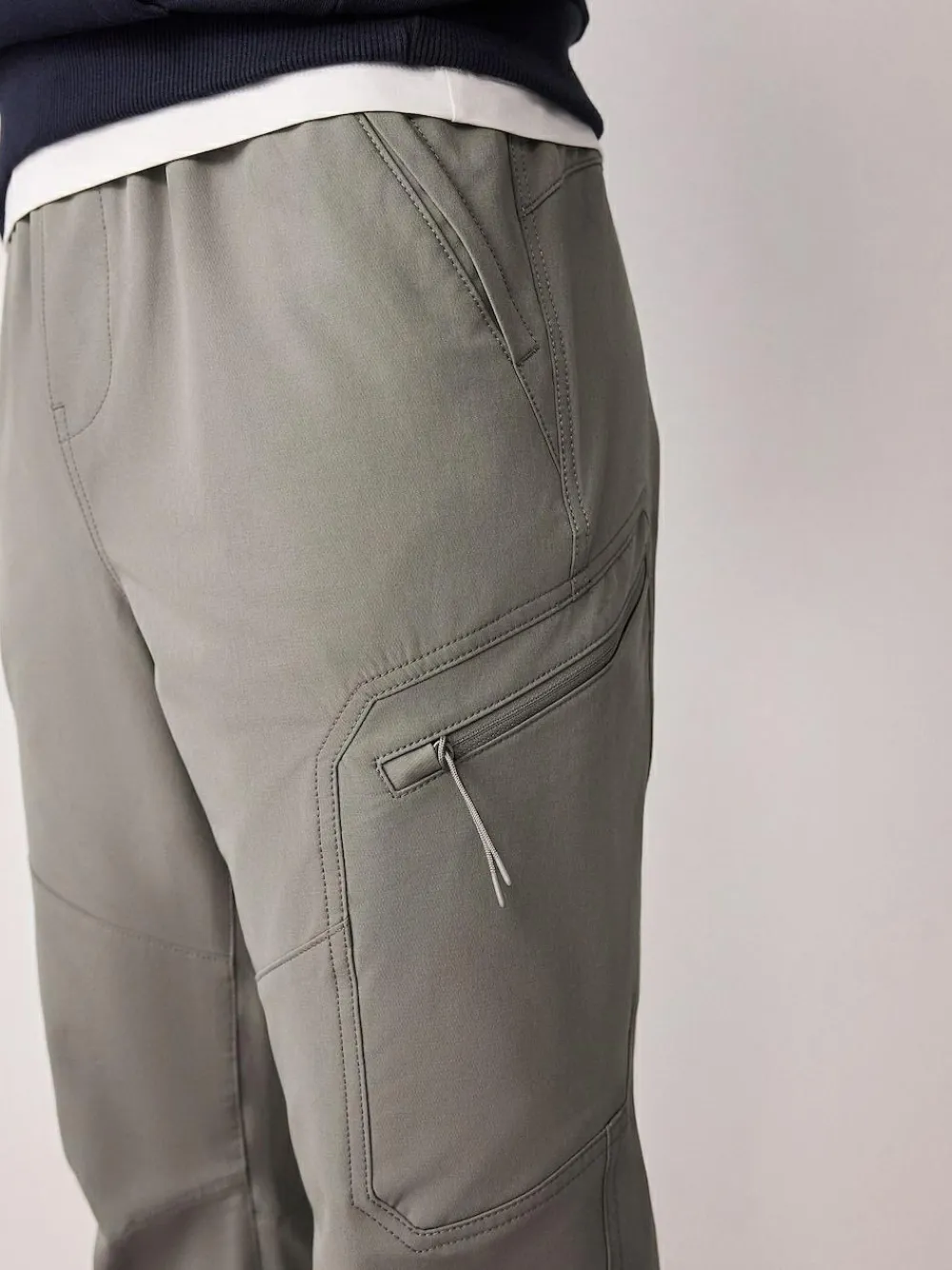 Clearance Next DryTech Slim Fit Tech Stretch Utility Cargo Trousers Grey