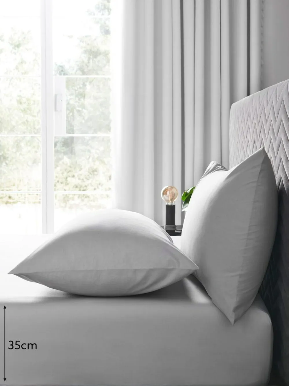 Online Next Easy Care Polycotton Deep Fitted Sheet Grey