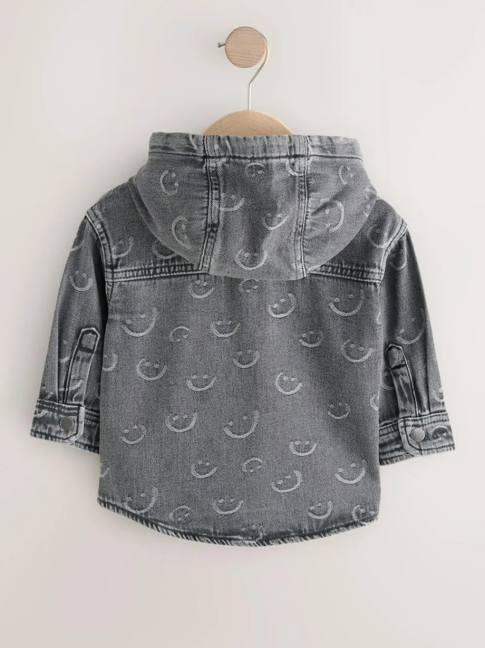 Outlet Next Denim Hooded Overshirt (3mths-7yrs) Grey Face