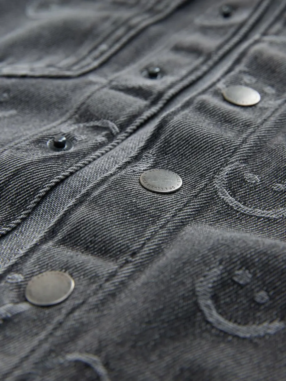 Outlet Next Denim Hooded Overshirt (3mths-7yrs) Grey Face