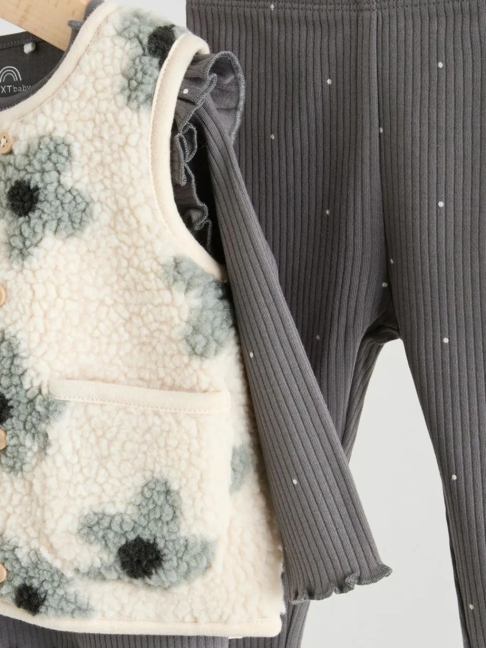 Next Baby Long Sleeve Top and Leggings with Gilet Set 3 Piece (0mths-2yrs)^ Baby Girls|Baby Winter Clothing
