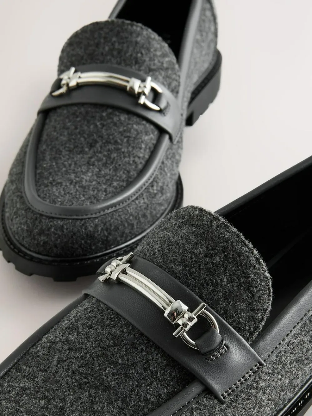Best Next Grey Forever Comfort® Trim Hardware Round Toe Loafers
