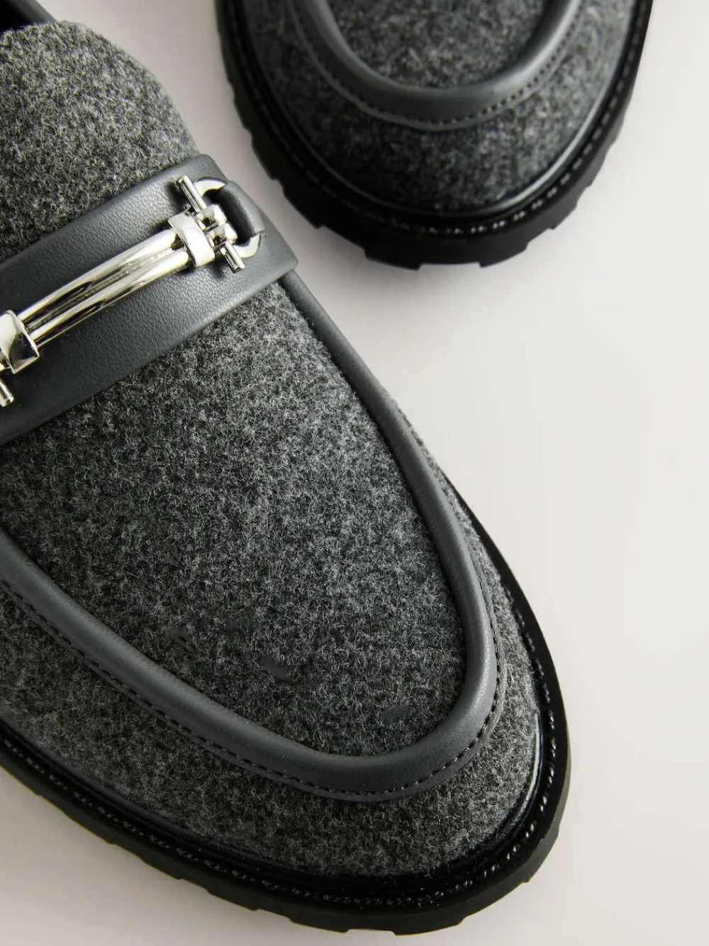 Best Next Grey Forever Comfort® Trim Hardware Round Toe Loafers