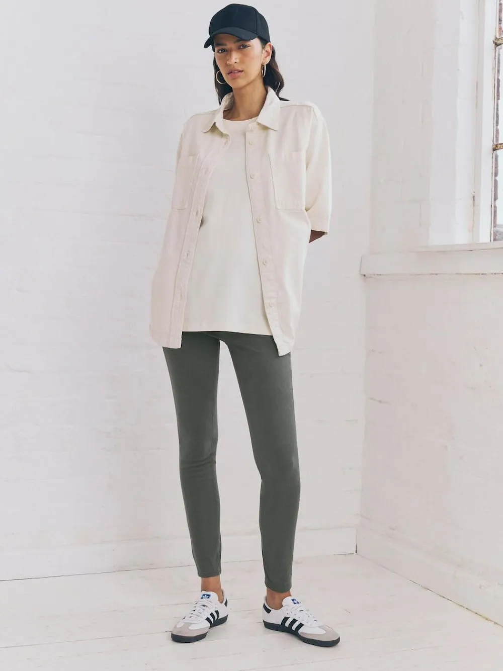 Next Grey Full Length Jersey Denim Leggings^Women Leggings & Sweatpants