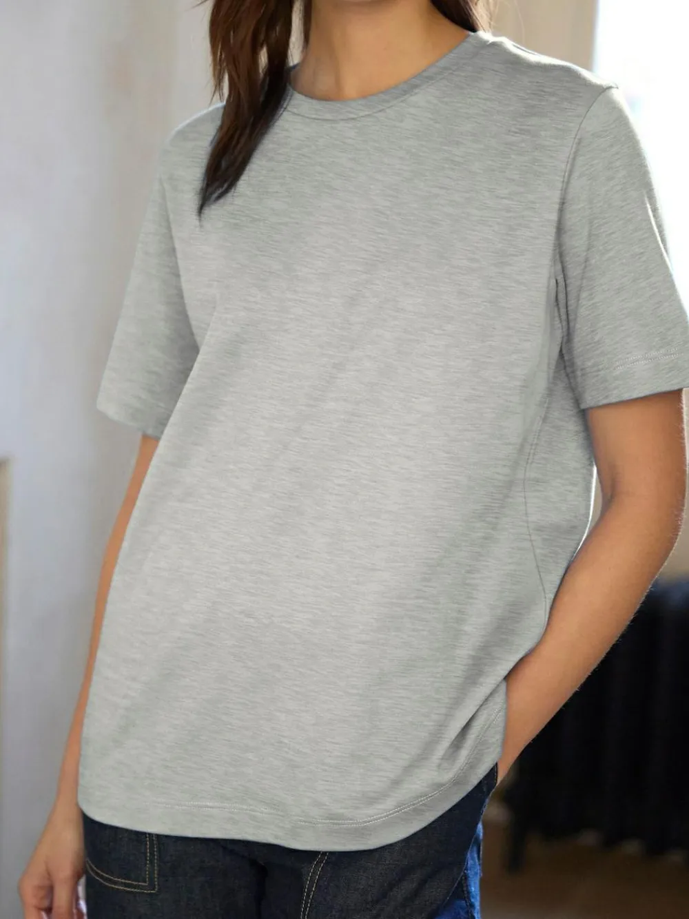 Online Next Grey Heavyweight Short Sleeve Crew Neck T-Shirt