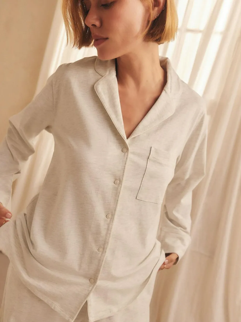 Outlet Next Jersey Button Through Pyjamas Grey