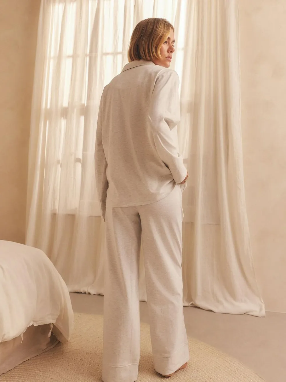 Outlet Next Jersey Button Through Pyjamas Grey