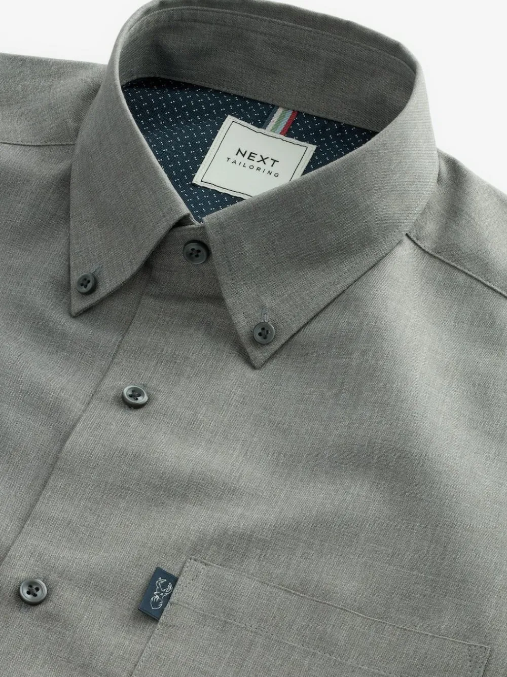 Next Grey Marl Regular Fit Button Down Easy Iron Oxford Shirt^ Shirts|Occasionwear