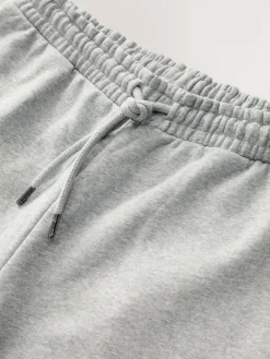 Discount Next Grey Marl Straight Fit Relaxed Fit Brushback Heavyweight Joggers