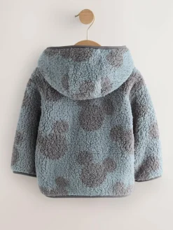 Clearance Next Grey Mickey Mouse Fleece Zip Through Hooded Jacket (3mths-8yrs)