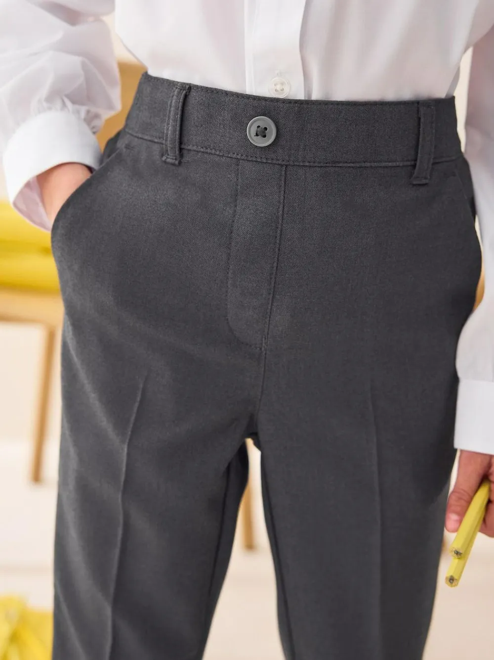 Next Pull-On Waist Plain Front School Trousers (3-17yrs)^ Pants & Leggings|Pants & Leggings