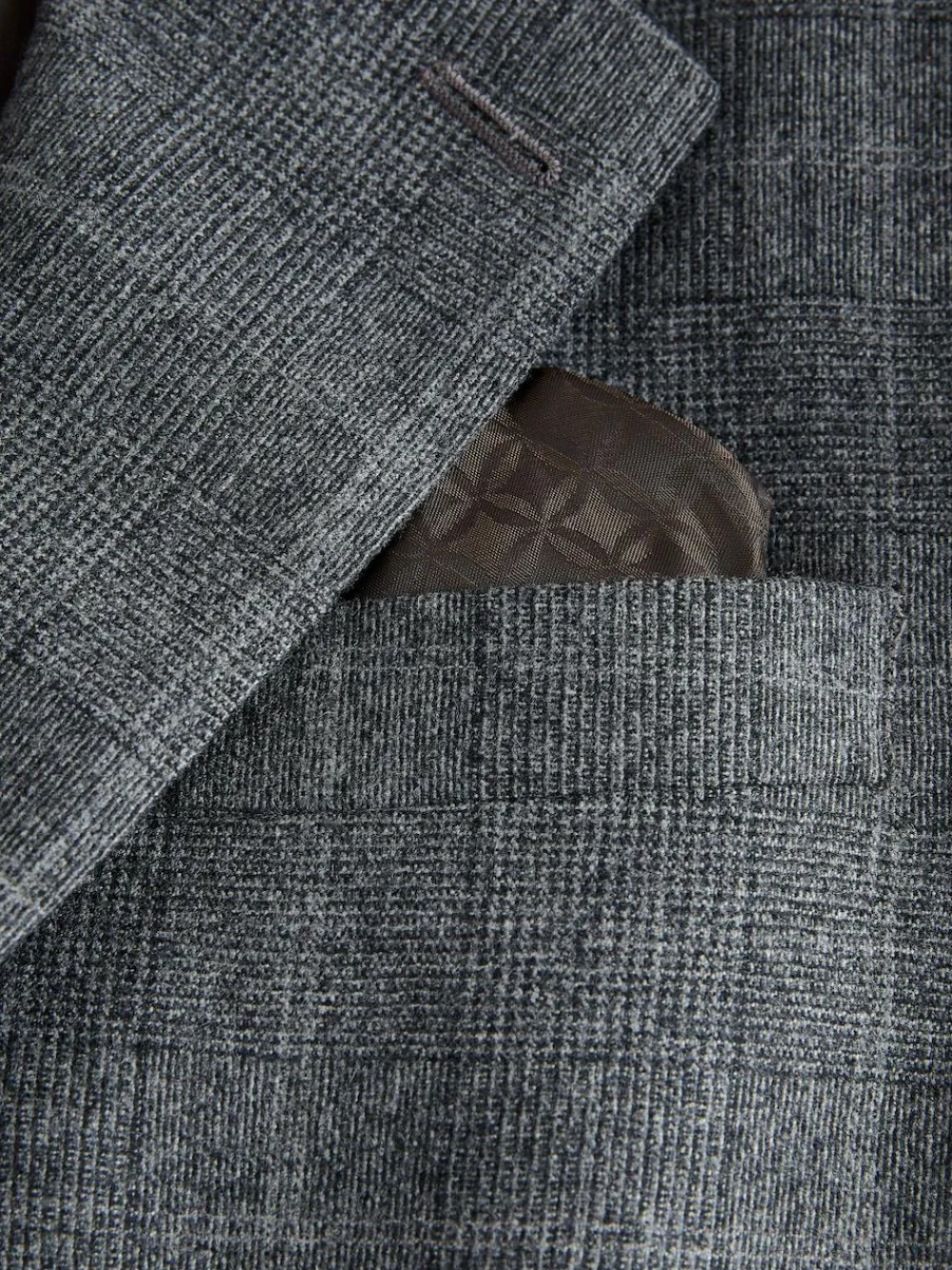 Clearance Next Grey Regular Fit Signature Reda Italian Wool Fabric Check Suit Jacket
