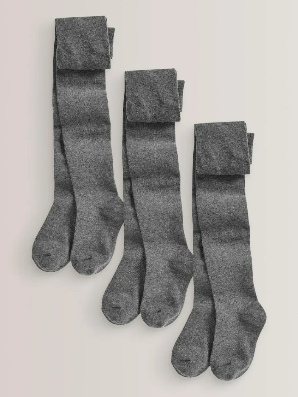 Best Next Grey Regular Length 3 Pack Cotton Rich School Tights