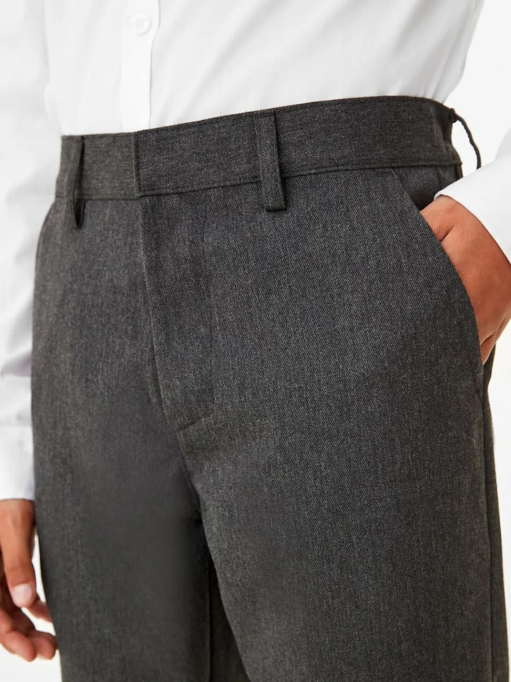 Next Regular Waist Straight Leg School Trousers (3-17yrs) Grey