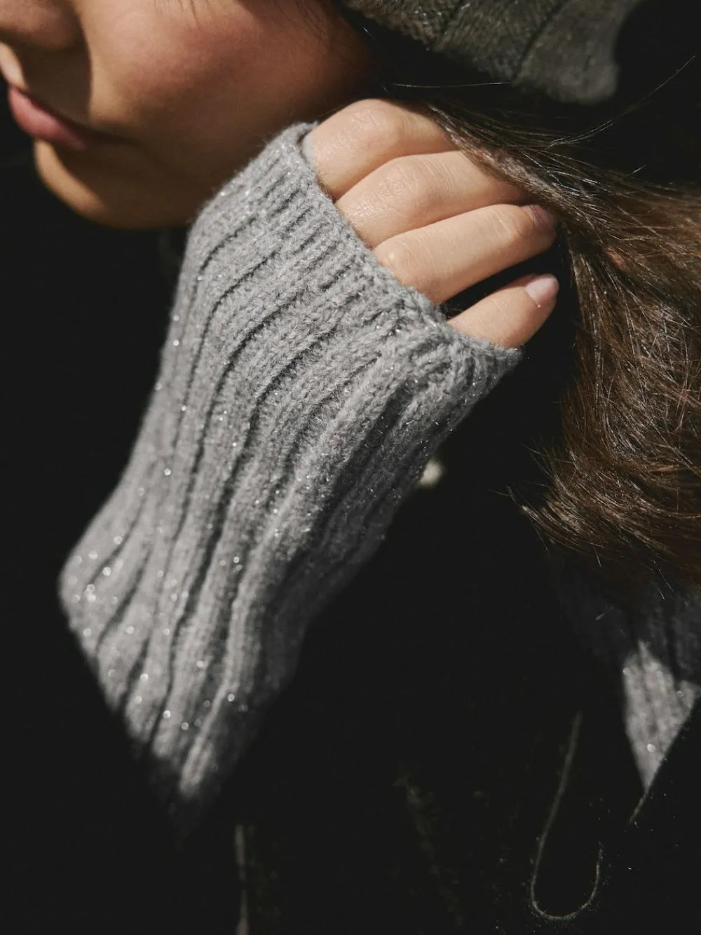 New Next Ribbed Handwarmer Gloves 1 Pack Grey