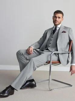 Online Next Grey Signature Nova Fides Wool Waistcoat