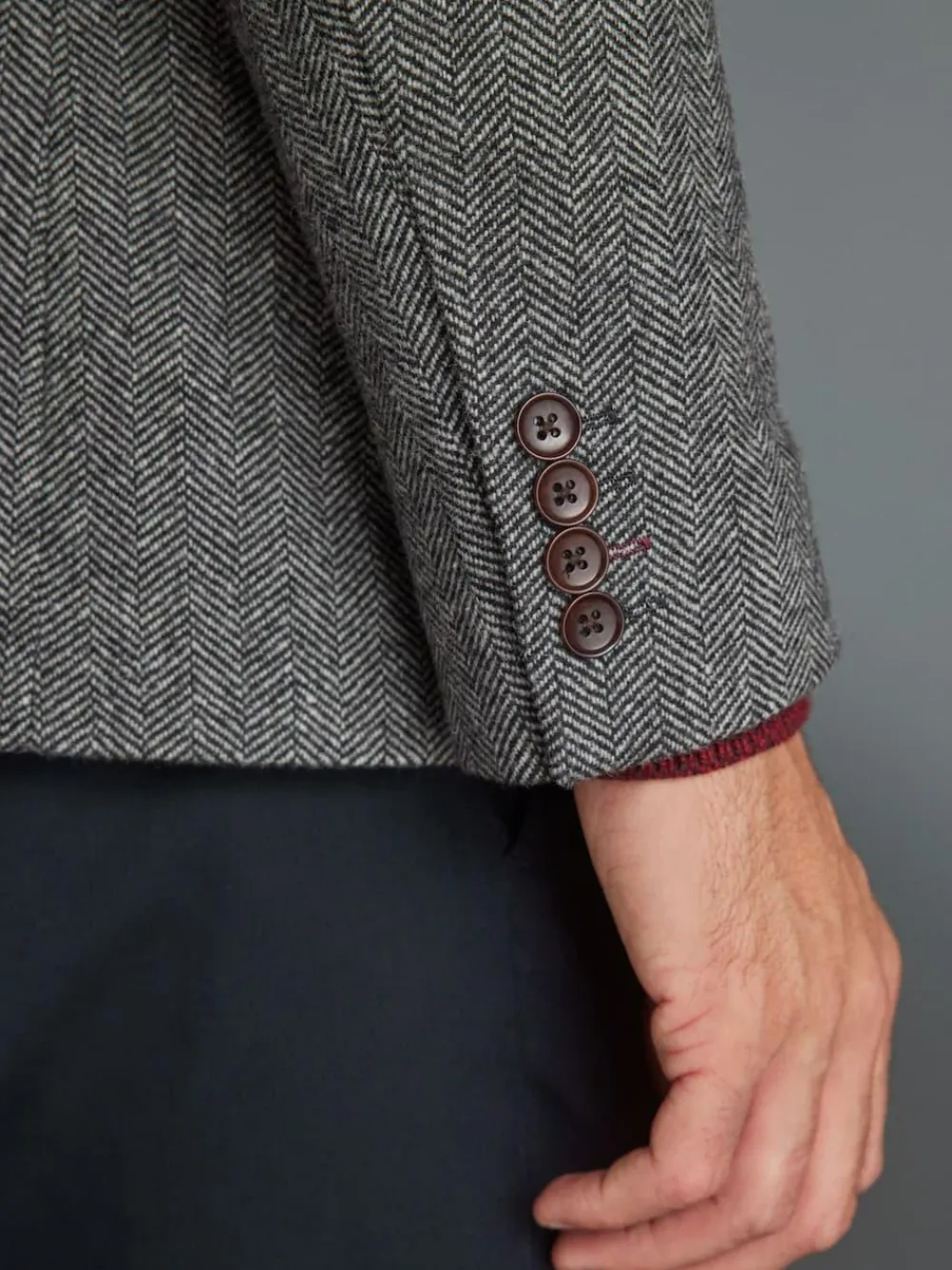 Next Slim Fit Signature Wool Blend Herringbone Nova Fides Blazer^ Blazers & Formal Jackets