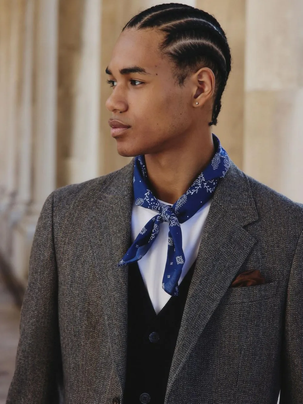 Discount Next Grey Slim Fit Wool Blend Herringbone Stripe Suit Jacket