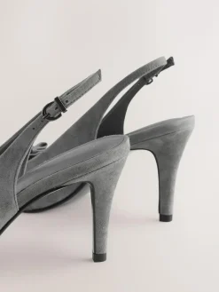 Next Forever Comfort® Leather Pointed Cutout Bow Slingback Heels^Women Heels