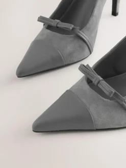 Next Forever Comfort® Leather Pointed Cutout Bow Slingback Heels^Women Heels
