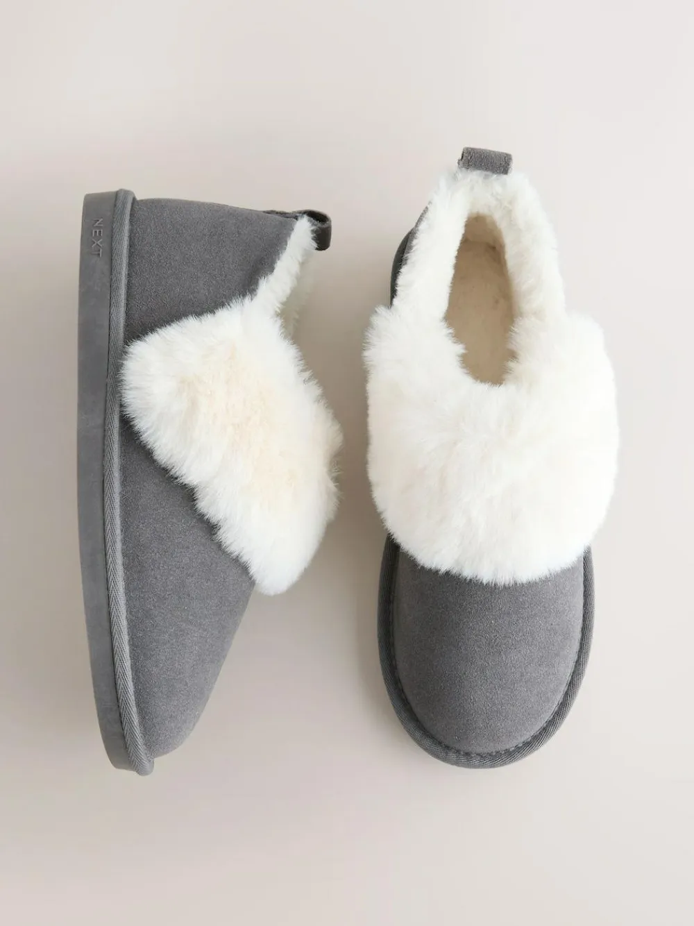 Clearance Next Suede Shoot Slippers Grey