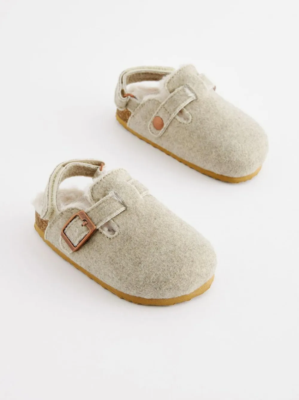 Next Grey Warm Lined Clog Slippers