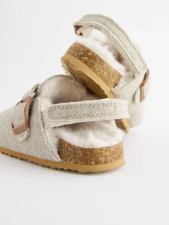 Next Grey Warm Lined Clog Slippers