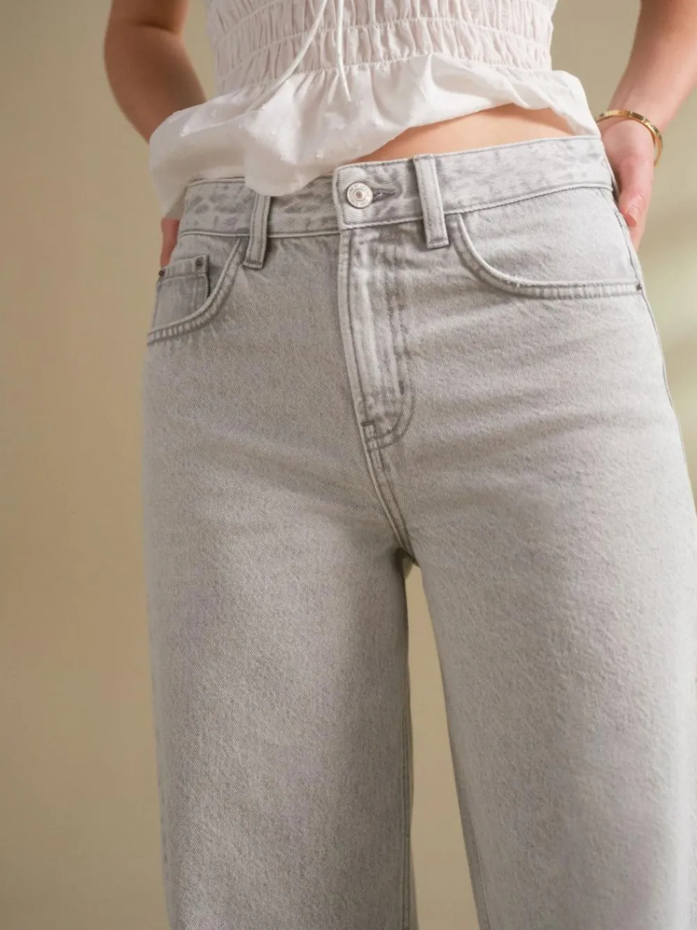 Discount Next Grey Wide Leg Jeans