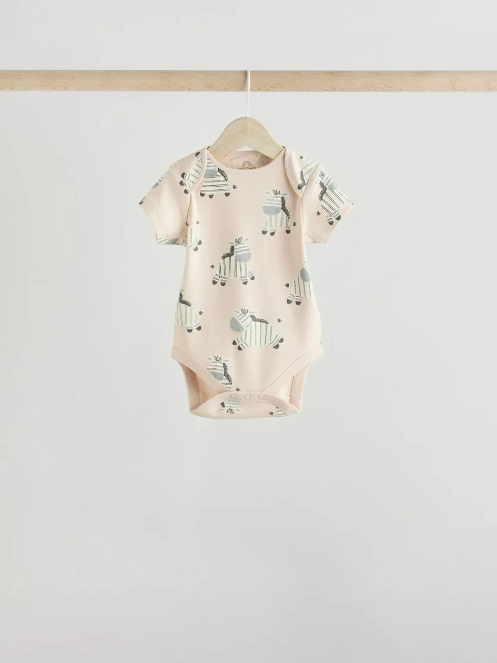 Discount Next Grey Zebra Baby Short Sleeve Bodysuits 100% Cotton 5 Pack