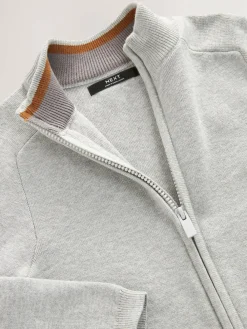 Next Grey Zip Through Knitted Cardigan (3-16yrs)^BOY Knitwear & Sweaters|Knitwear