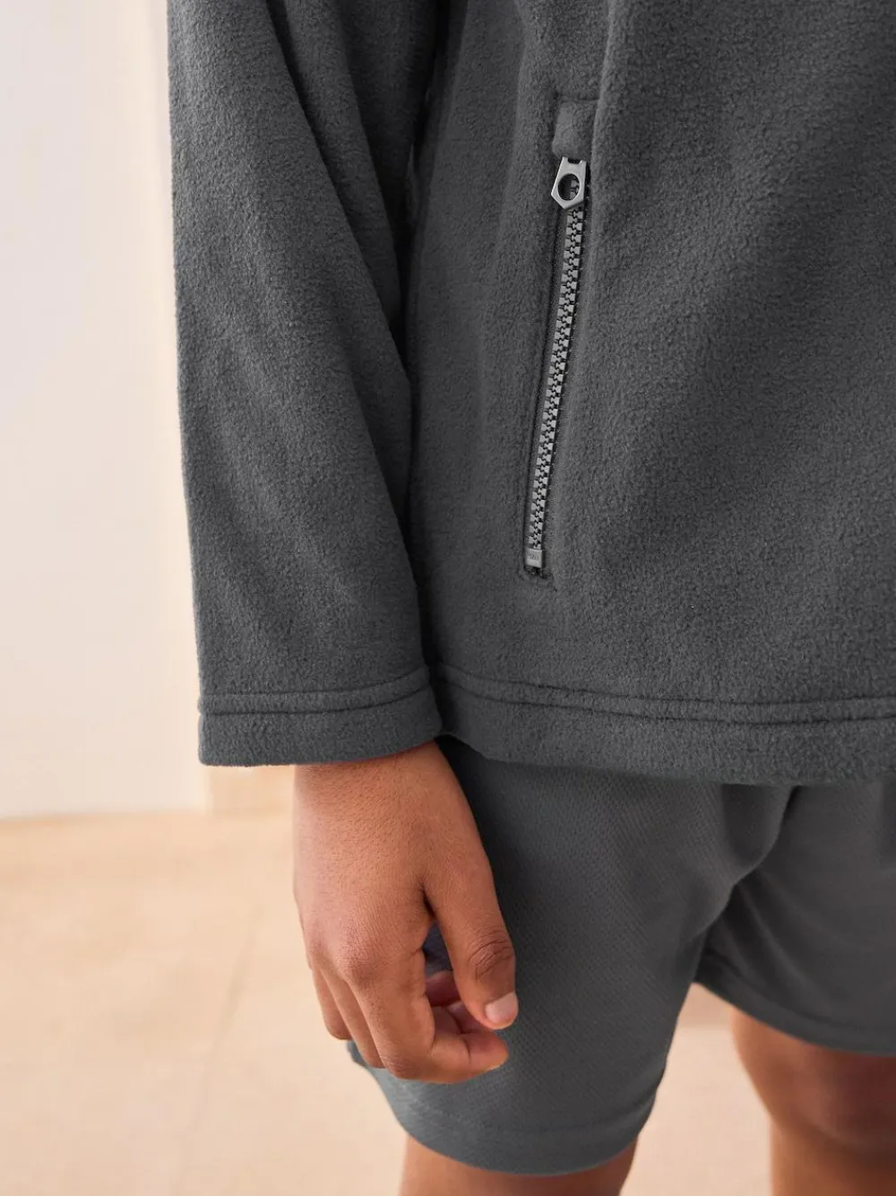 Online Next Zip-Up Fleece Jacket With Pockets (3-16yrs) Grey