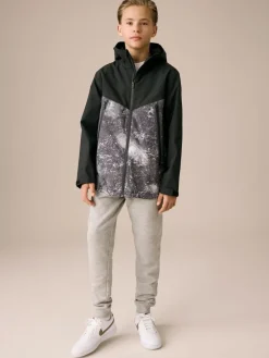 Best Next Grey/Black Waterproof Fleece Lined Hooded Jacket (3-16yrs)