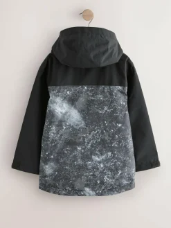 Best Next Grey/Black Waterproof Fleece Lined Hooded Jacket (3-16yrs)