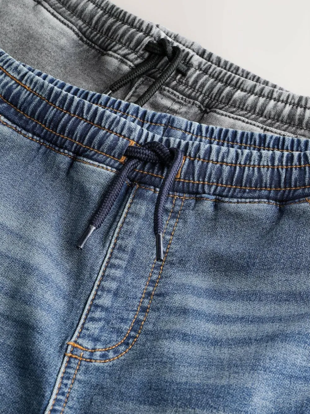 Outlet Next Grey/Blue Cargo Jeans With Elasticated Waists Jeans 2 Pack (3-16yrs)