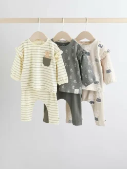 Discount Next Grey/Cream Character Long Sleeve Top And Leggings Set 6 Piece (0mths-3yrs)
