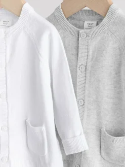 Sale Next Grey/White Grey and White 2pk Knitted Baby Cardigan
