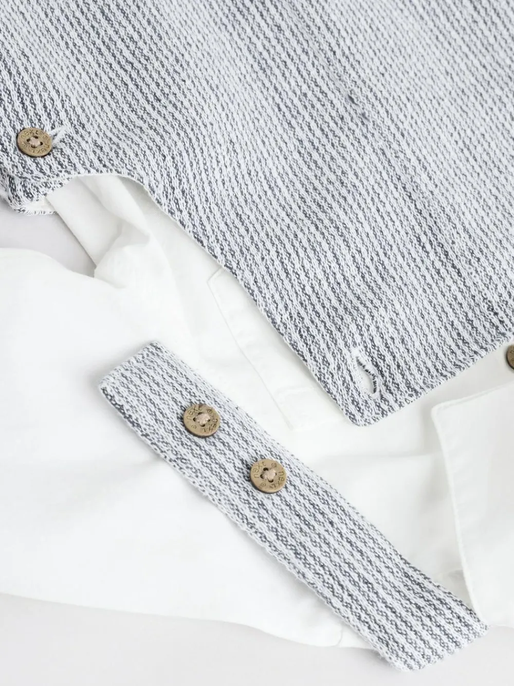 Discount Next Woven Cotton Baby Dungaree and Bodysuit Set (0mths-3yrs) Grey/White