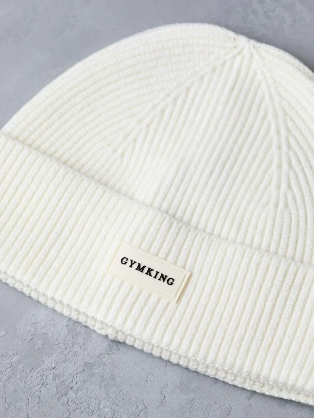 Gym King White Rib Knit Beanie^Women Hats