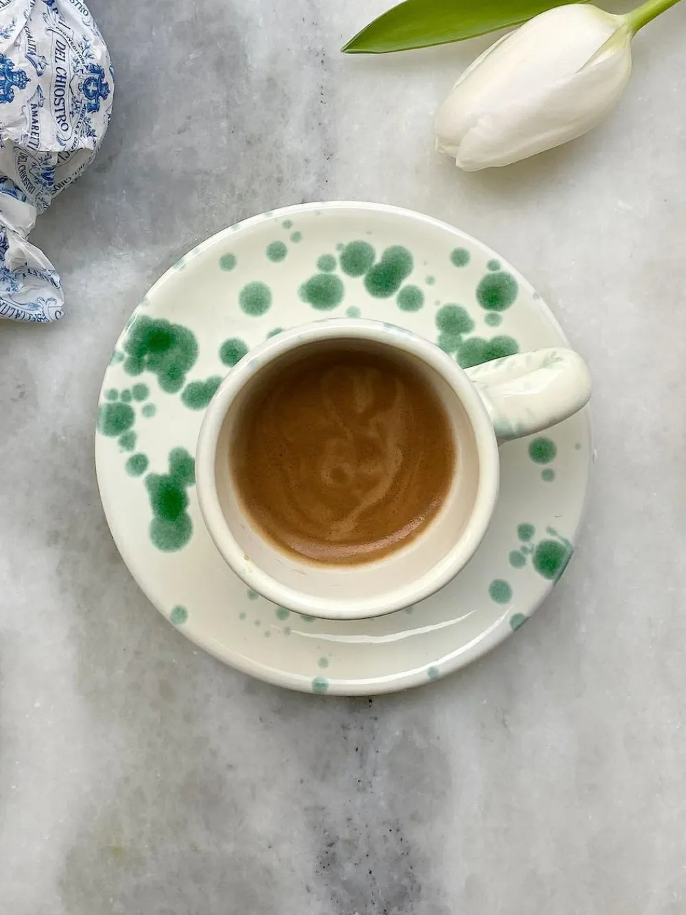 Hot Pottery Set of 4 Splatter Espresso Set^ Mugs & Cups