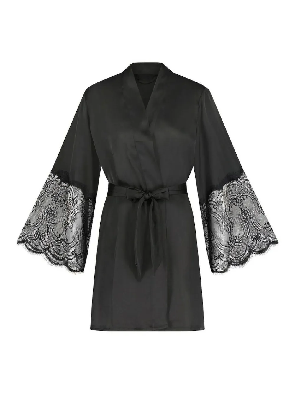 Clearance Hunkemoller Hunkemöller Satin Kimono Black Robe