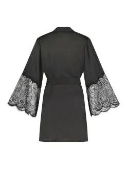 Clearance Hunkemoller Hunkemöller Satin Kimono Black Robe
