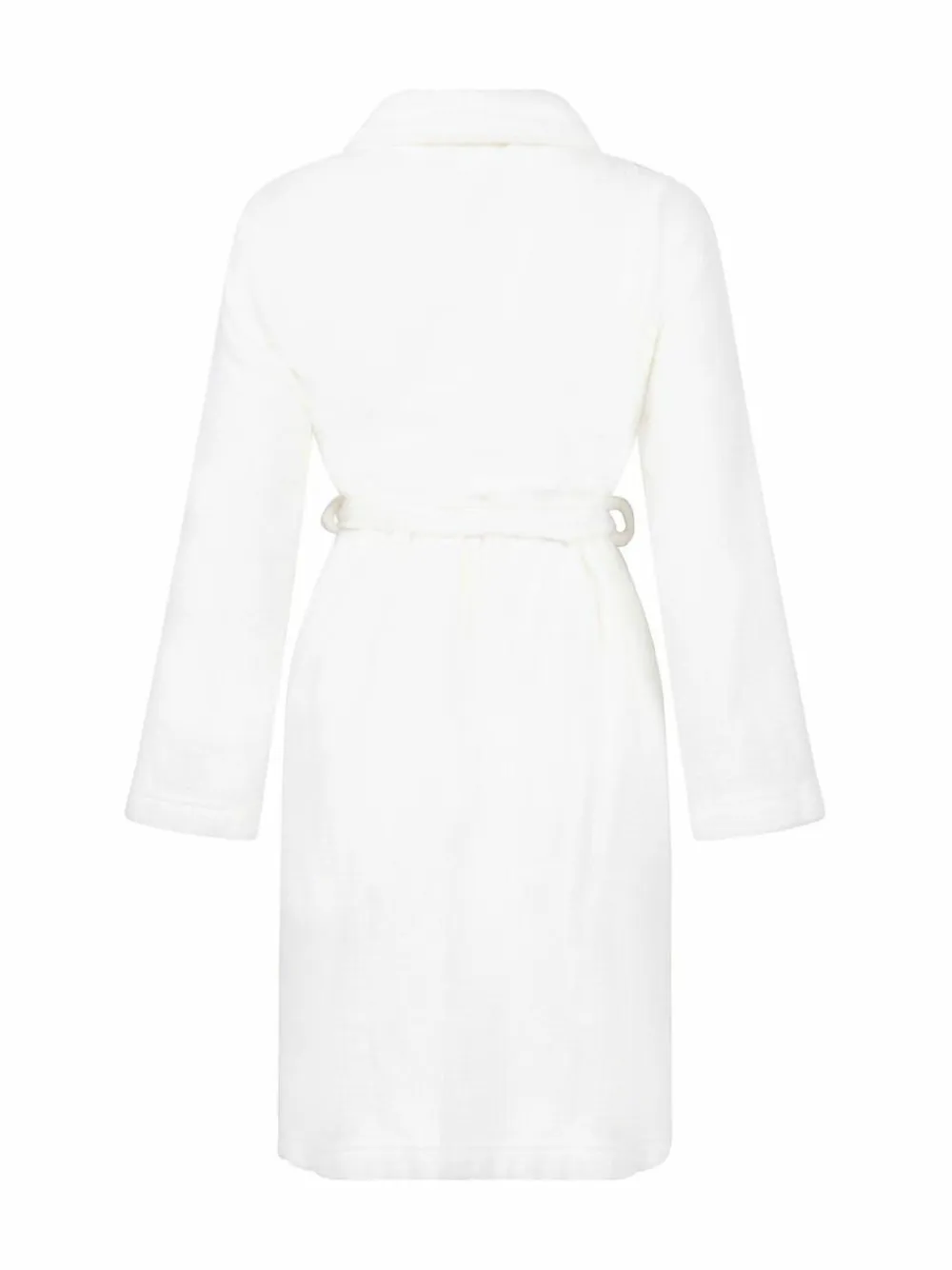 Hunkemoller Short Flannel Fleece Embossed Dot White Robe^Women Bathrobes