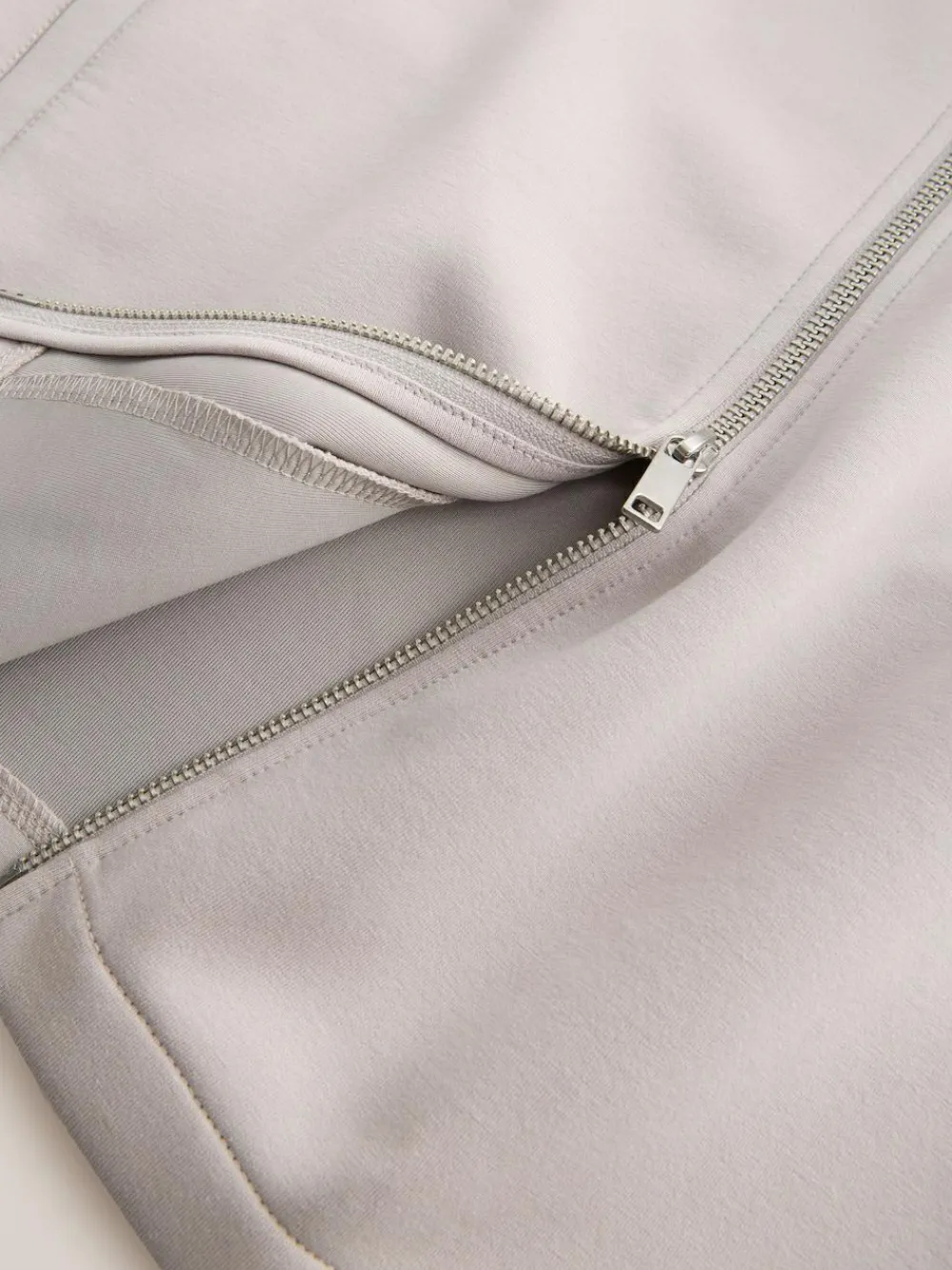 Best Next N. Premium Soft Touch Scuba Zip Through Shacket Ice Grey