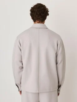 Best Next N. Premium Soft Touch Scuba Zip Through Shacket Ice Grey