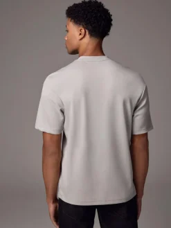 New Next Ice Grey Relaxed Fit Heavyweight T-Shirt