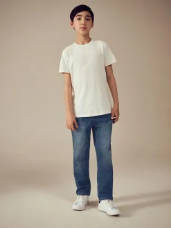 New Next Loose Fit Stretch Elasticated Waist Jeans (3-16yrs) Indigo Blue