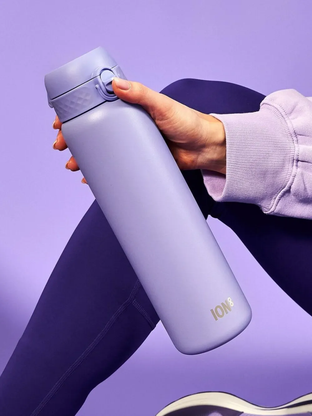 Clearance Ion8 1200ml Stainless Steel Water Bottle Light Purple