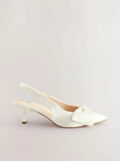 Next Forever Comfort® Wedding Satin Bow Pointed Toe Slingback Heels^Women Heels|Occasionwear