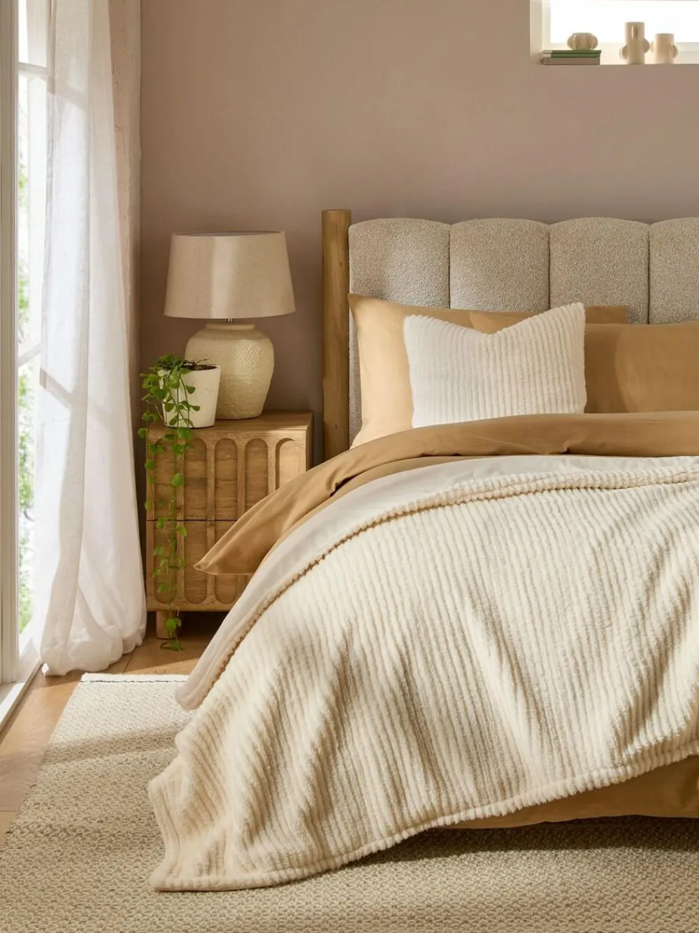 Next Stripe Texture Fleece Throw^ Cushions & Throws
